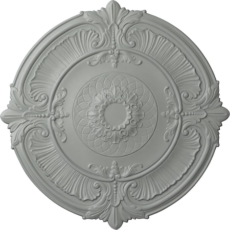Ekena Millwork Attica Ceiling Medallion (Fits Canopies up to 3 3/4"), 39 1/2"OD x 2 1/2"P, Primed White CM39AT